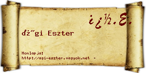 Ági Eszter névjegykártya